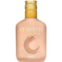 St. Barth Sunsplash 200 ml, pink bottle with gold cap, wave logo, moisturizing body tonic water.