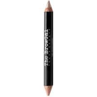 Black dual-ended highlighter pencil with champagne and cherub shades, labeled "The Browgal" for brows.