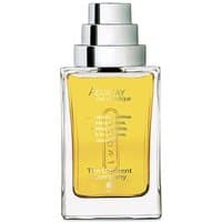 Clear glass bottle with silver cap, containing yellow Adjatay Eau de Parfum, by The Different Company, 100 ml.