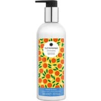 Tuttotondo Chinotto body lotion, 300 ml, white bottle with pump, citrus fruit pattern label.