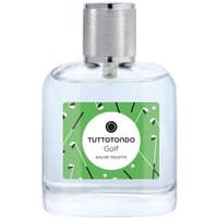 Tuttotondo Golf Eau de Toilette 100 ml, clear bottle with green golf-themed label and silver textured cap.