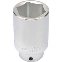 Silver Draper Expert 35MM 1/2" square drive hub nut socket with hexagonal opening and smooth polished finish.