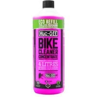 Pink Muc-Off Bike Cleaner Concentrate, 1 Litre bottle with black cap and green eco refill label.
