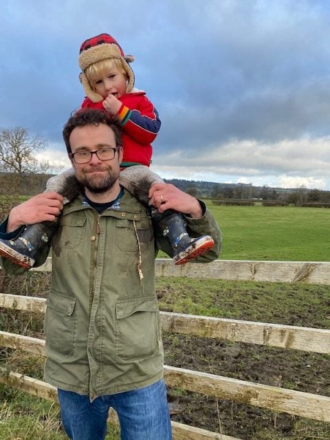 Walking in Yorkshire with a child on your shoulders