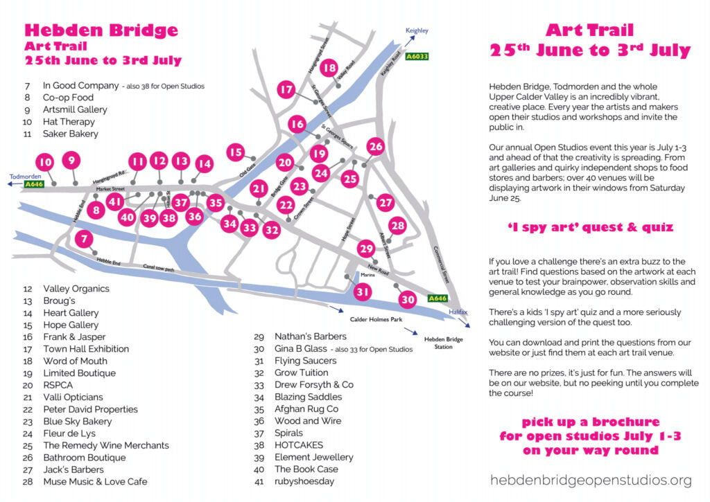 Image name hebden bridge open studios flyer the 3 image from the post Hebden Bridge artists to open their doors for summer Open Studios in Yorkshire.com.