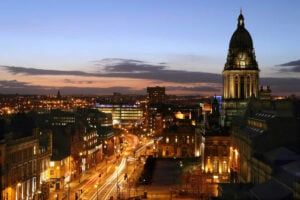 Places to visit in Yorkshire Page image 13 Image name leeds headrow and town hall at night the 13 image from the post Places to visit in Yorkshire in Yorkshire.com.