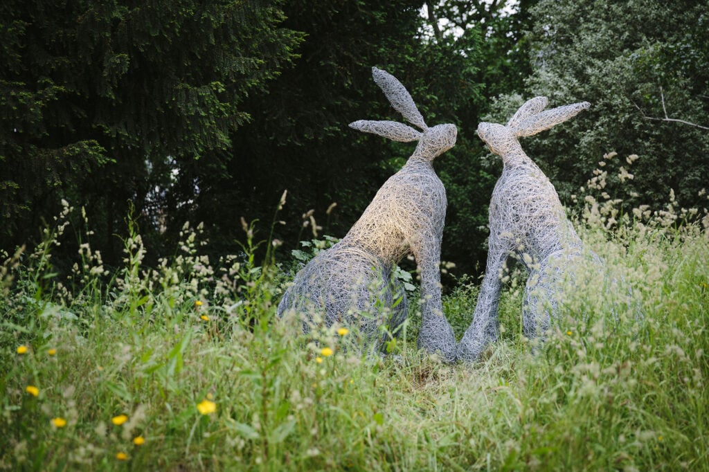 Image name sitting hares emma stothard newby hall the 4 image from the post Where to see sculpture in Yorkshire in Yorkshire.com.