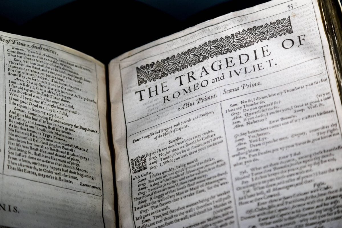 Image name the tragedie of romeo and juliet shakespeares first folio skipton town hall the 1 image from the post Learn about Shakespeare in Yorkshire in Yorkshire.com.