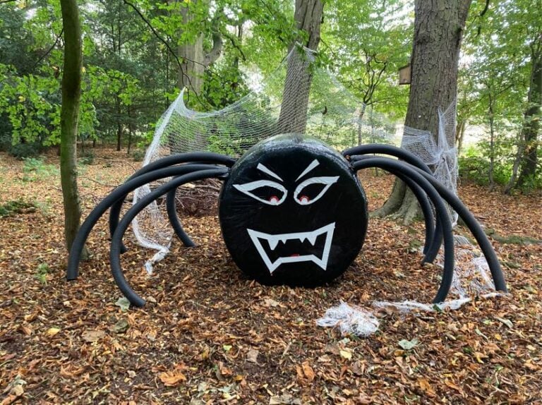 Image name Hay bale spider Kiplin Hall and Gardens 768x574 1 the 14 image from the post Halloween in Yorkshire 2022 in Yorkshire.com.