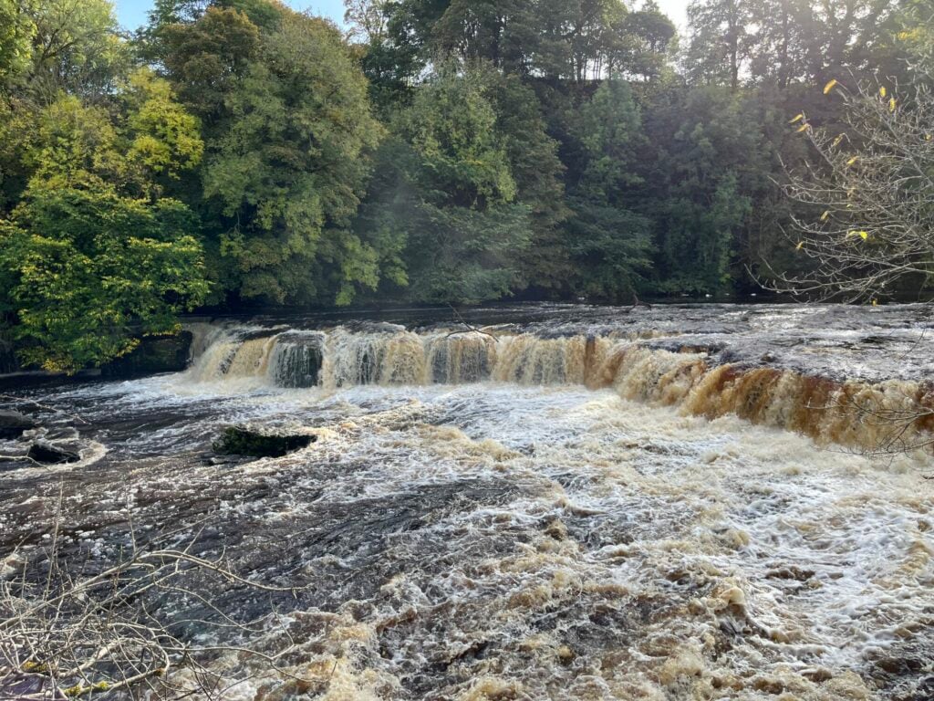 Aysgarth Falls in October 2022 following heavy rain