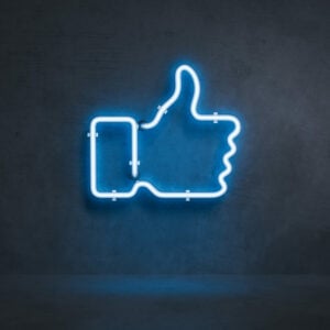 Social Boost facebook like icon in neon lights