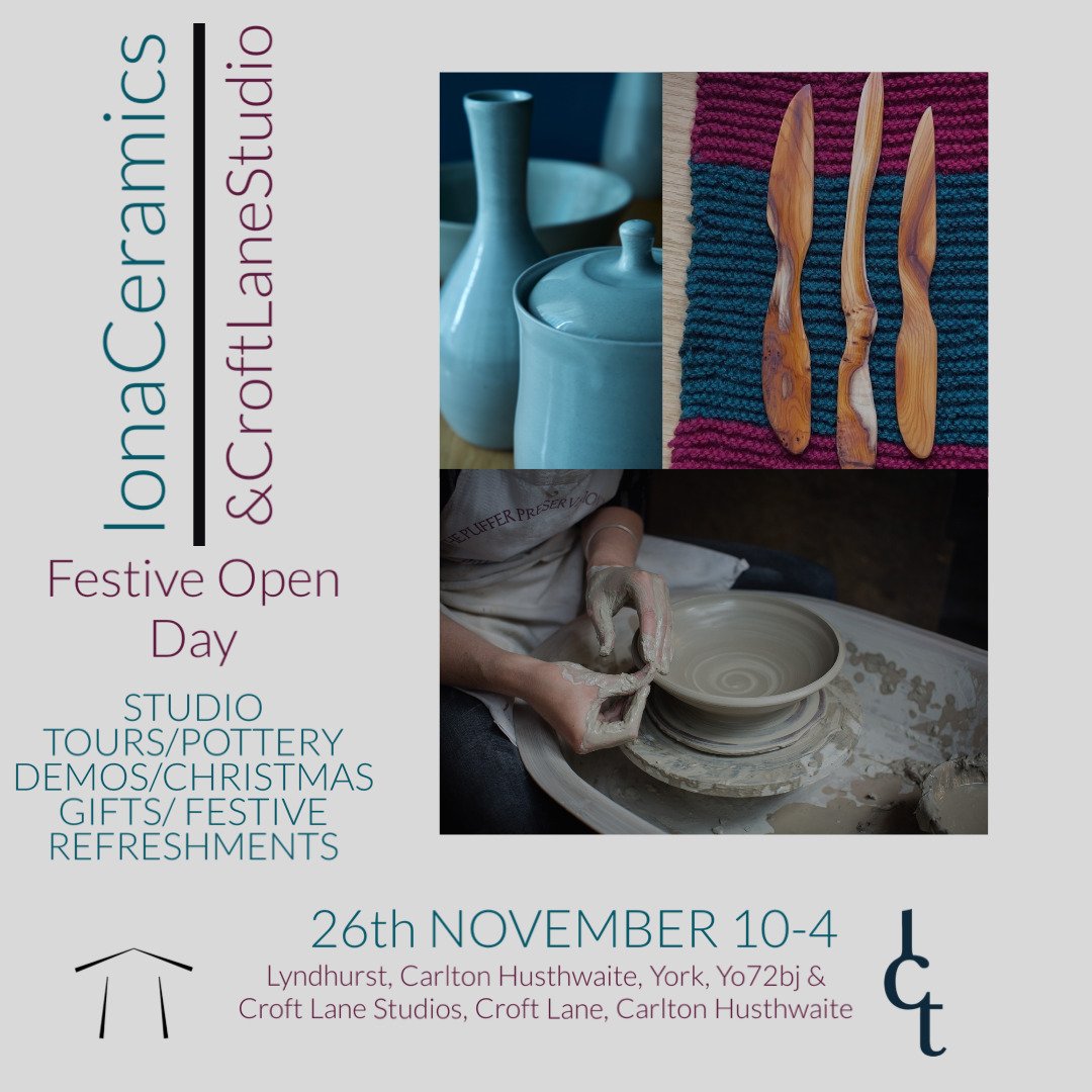 Iona ceramics open studio Christmas 2022 poster