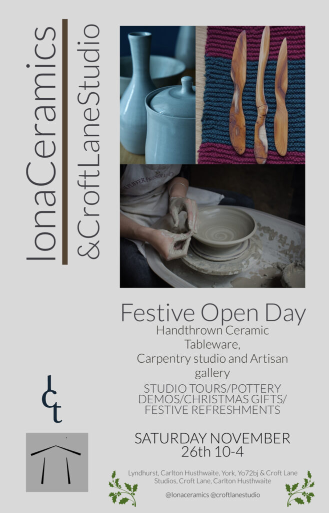 Image name iona ceramics poster the 1 image from the post Festive open studios in Yorkshire.com.