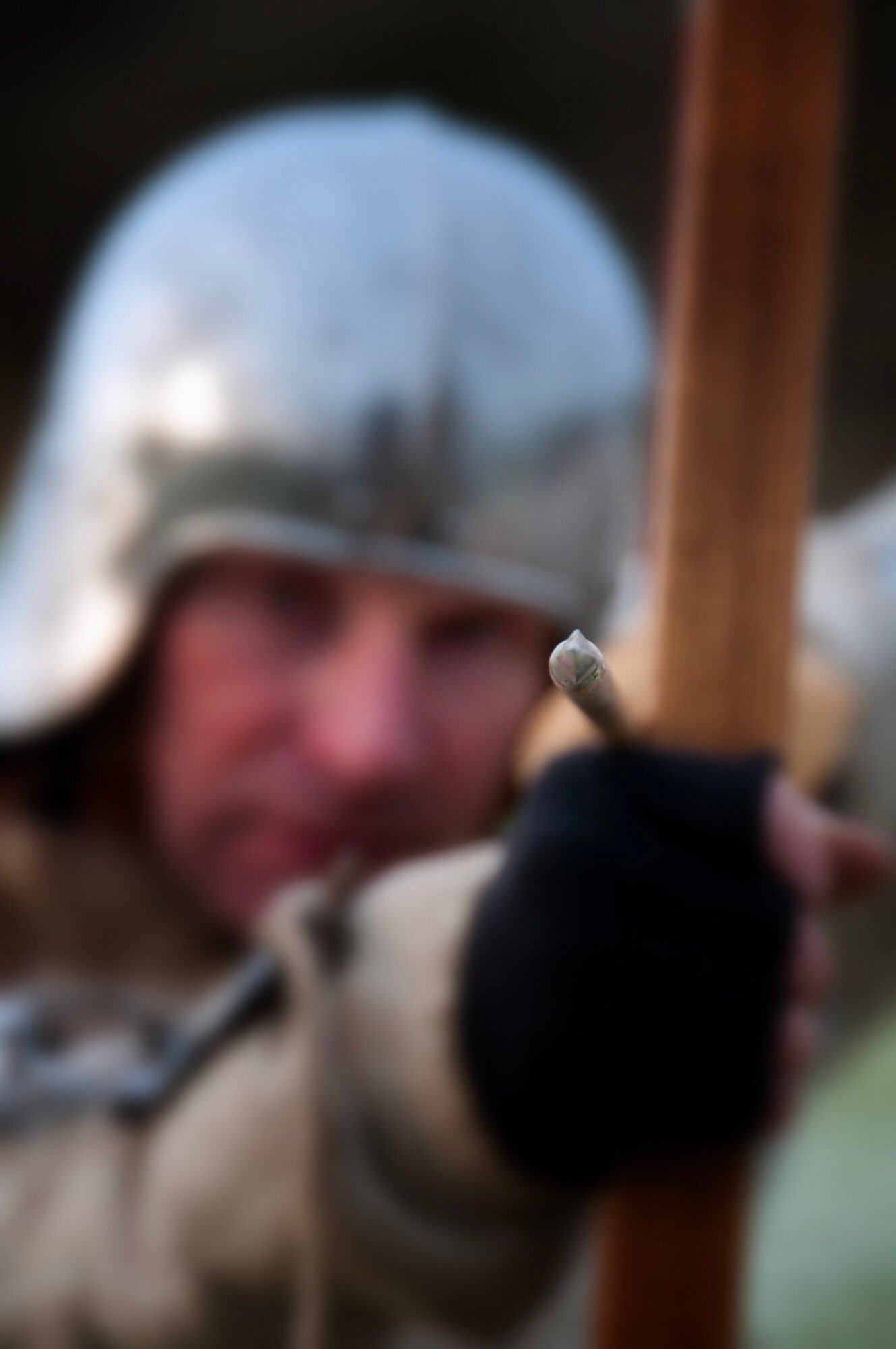 Saxon re-enactment firing an arrow