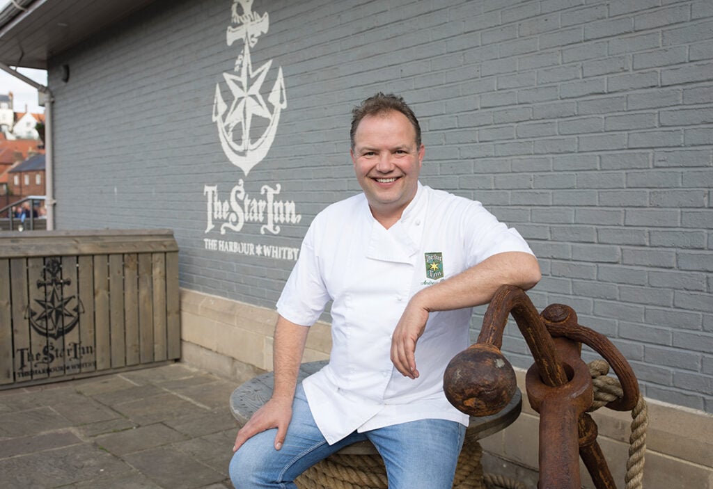 Image name star inn the harbour 117 chef outside whitby yorkshire the 4 image from the post Northern Star in Yorkshire.com.