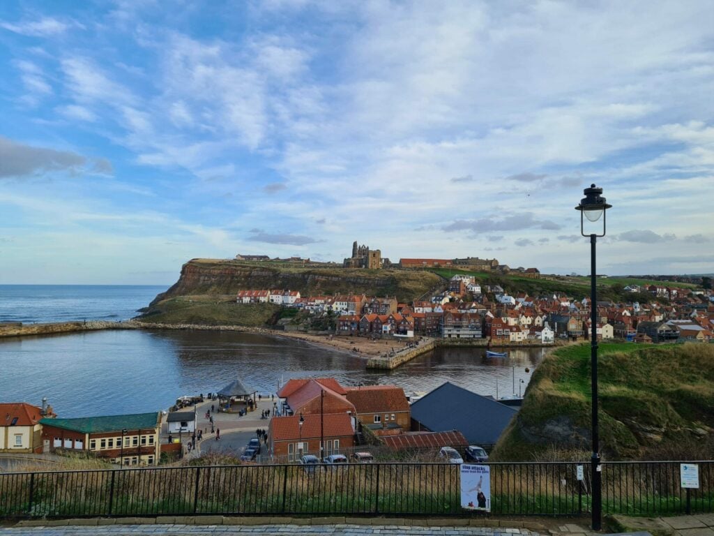 Image name whitby harbour from north side lampost yorkshire com international ltd the 7 image from the post Whitby in Yorkshire.com.