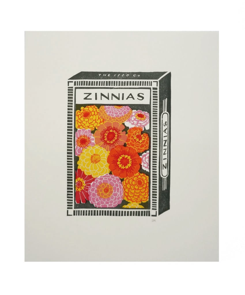 Image name Copy of Jeff Josephine Designs Zinnias the 4 image from the post Petal Power Print Exhibition in Yorkshire.com.