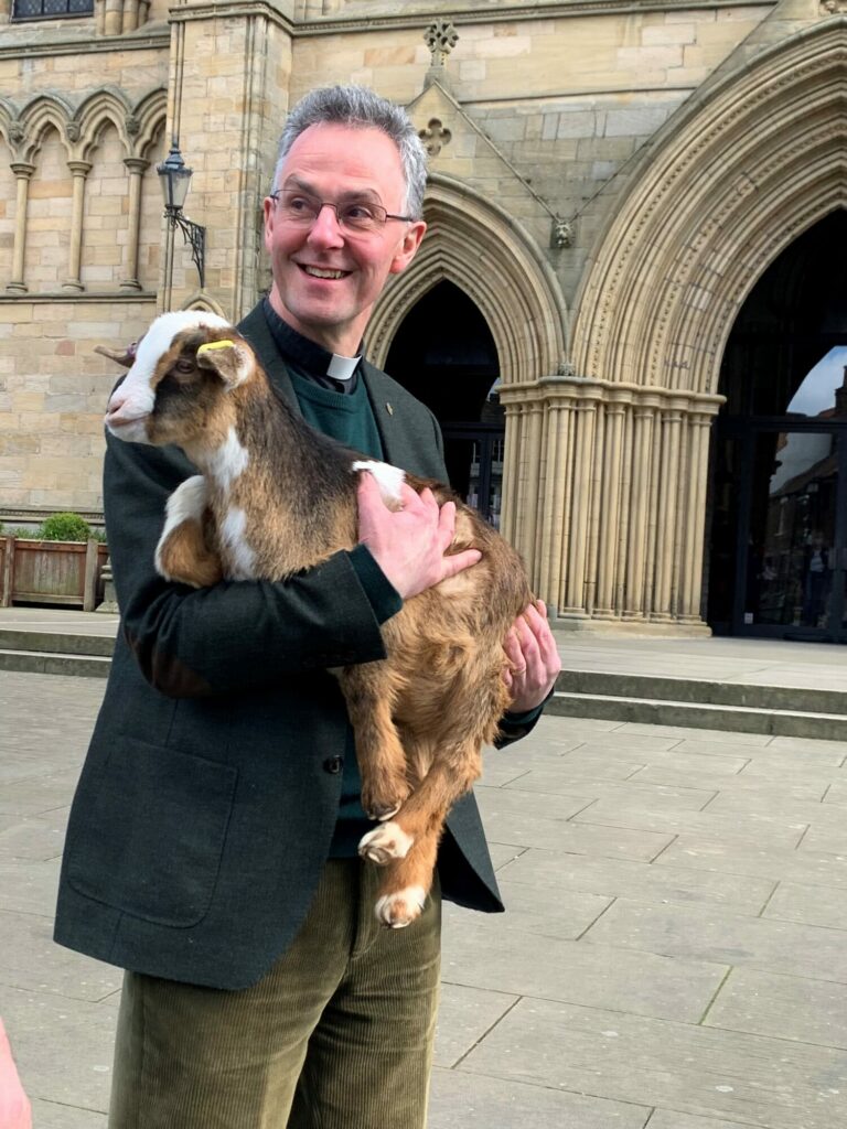 dean john and larna the goat Ripon cathedral