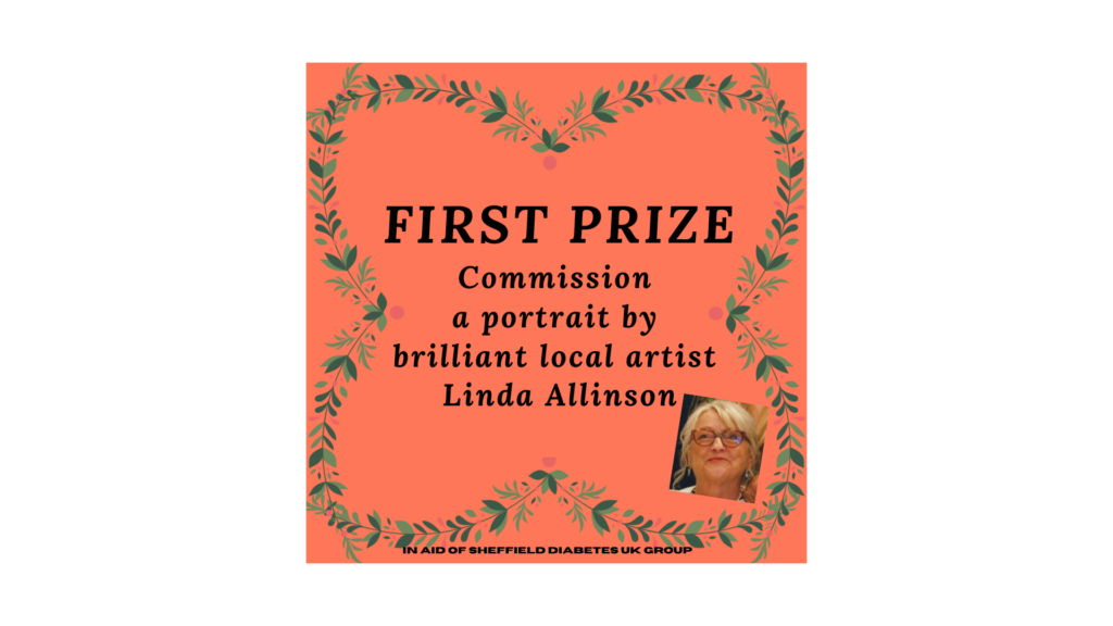 Image name FIRST PRIZE Commission a portrait by Linda Allinson the 4 image from the post Sheffield Diabetes UK festive social in Yorkshire.com.