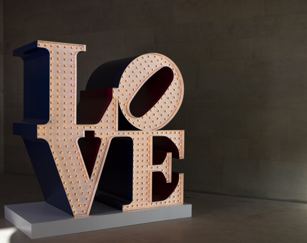 Image name love robert indiana the 3 image from the post Exhibition Highlight Tour - Robert Indiana: Sculpture 1958- 2018 in Yorkshire.com.