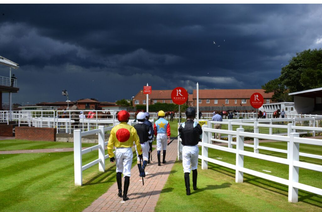 Image name Stormy jockeys the 11 image from the post Redcar Racecourse in Yorkshire.com.