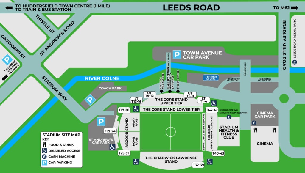 Image name john smiths stadium huddersfield site map the 1 image from the post Tourists' Questions: Is there any coach parking in Huddersfield? in Yorkshire.com.