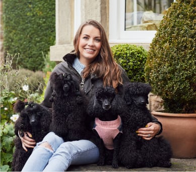 Verity Hardcastle with her dogs