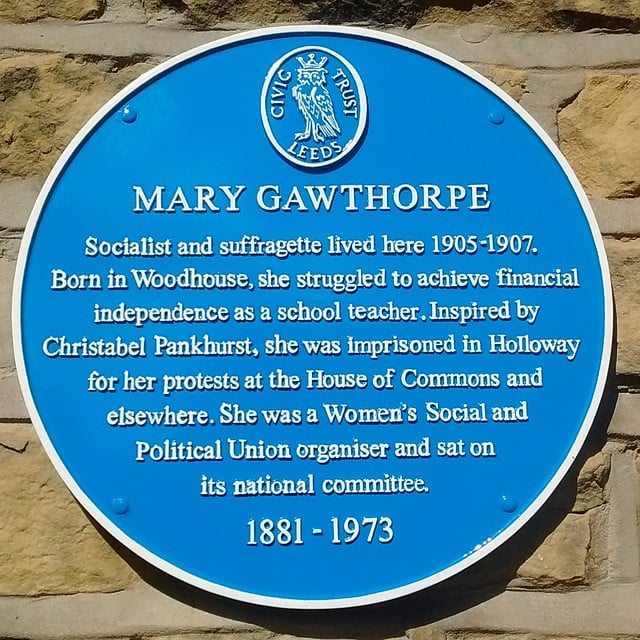 Image name mary gawthorpe blue plaque the 2 image from the post International Women's Day in Yorkshire in Yorkshire.com.
