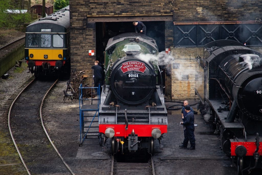Image name 60103 at Haworth Yard keighley and worth valley railway yorkshire the 4 image from the post Flying Scotsman Festival in Yorkshire.com.