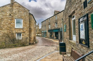 Cobbled streets in Hawes, North Yorkshire