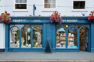 The storefront of Kemps General Store & Book Shop in Malton, North Yorkshire