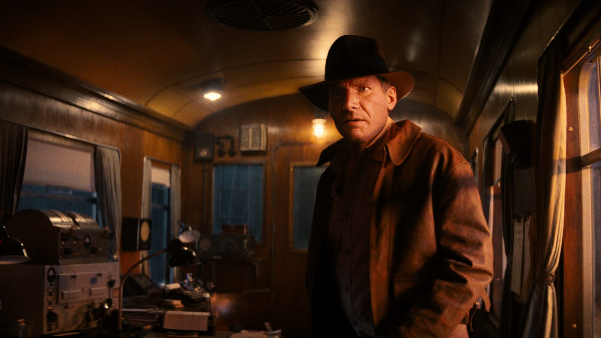 Image name harrison ford indiana jones on train dial of destiny the 29 image from the post Visit the Yorkshire railway used in the new film: Indiana Jones and the Dial of Destiny in Yorkshire.com.