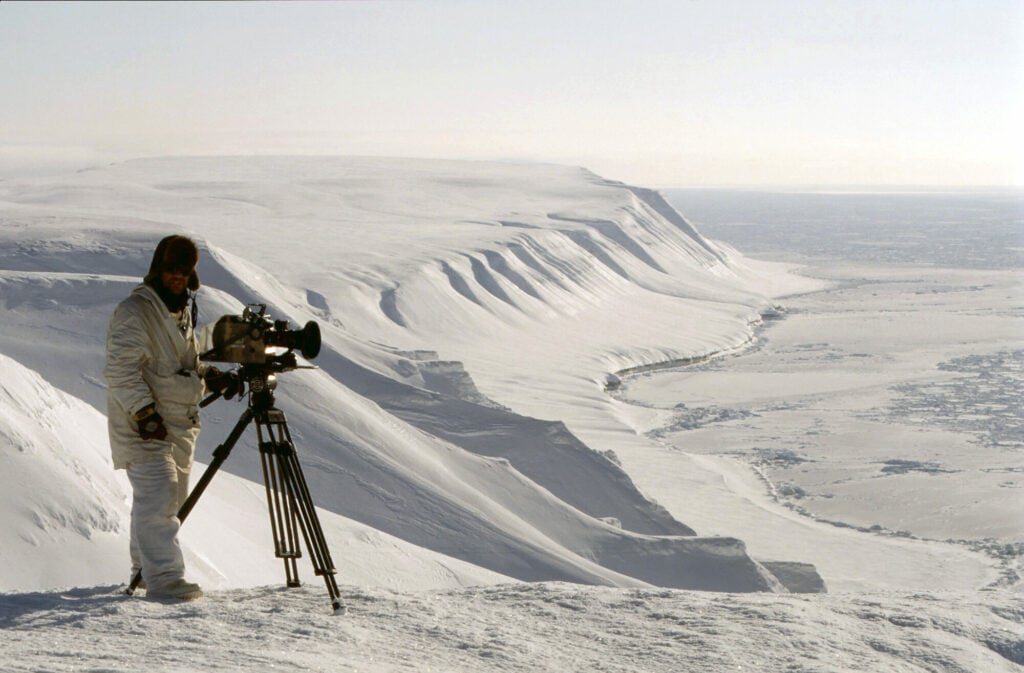 Image name Svalbard me filming bears Image 087 the 13 image from the post Natural History Cameraman, Doug Allan, is coming to Ilkley in Yorkshire.com.