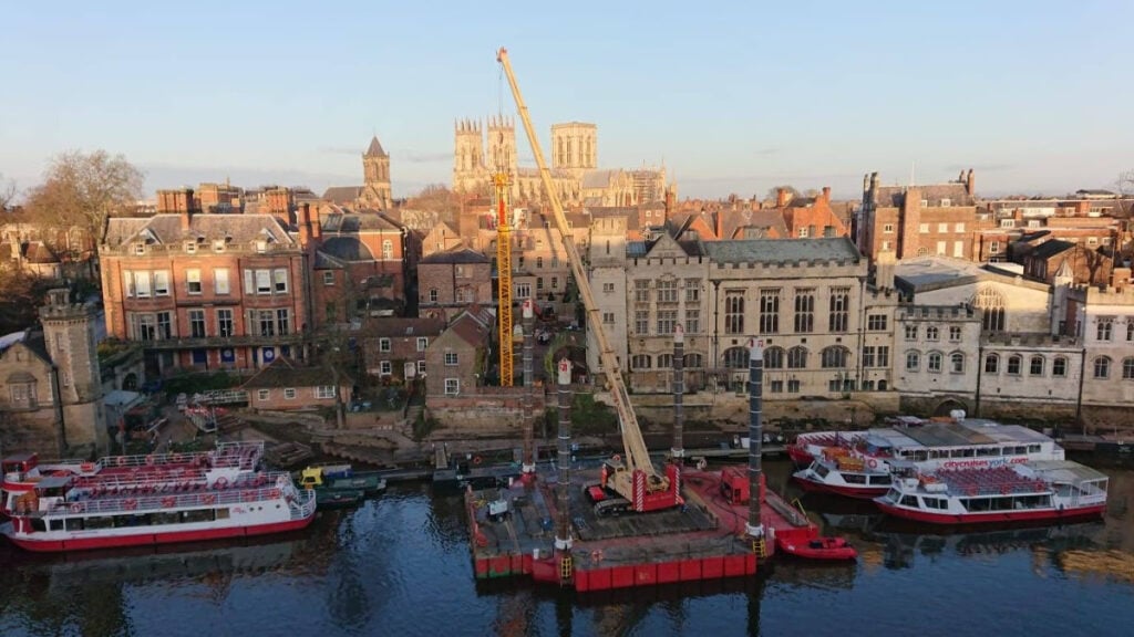 Image name york guildhall refurbishments crane river ouse yorkshire the 3 image from the post Arup’s York Guildhall Refurbishments shortlisted for 2023 Structural Awards in Yorkshire.com.