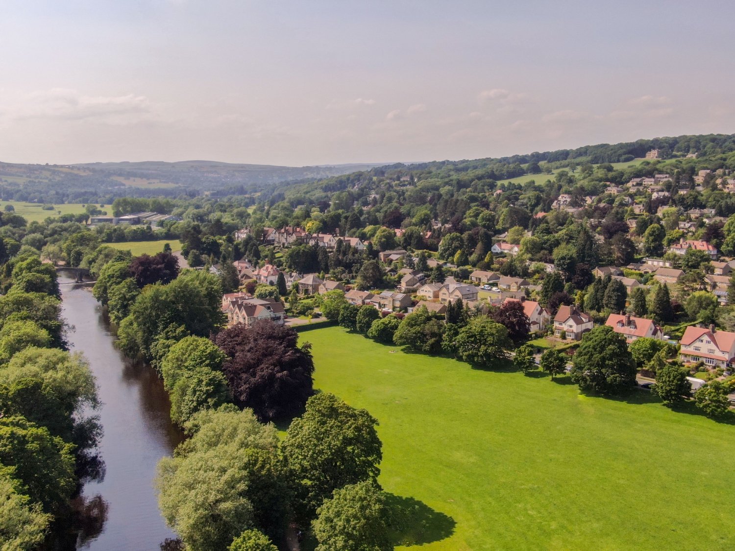 Image name ilkley riverside aerial shot yorkshire the 22 image from the post Soaking in Sunshine and History: The Iconic Ilkley Lido in Yorkshire.com.