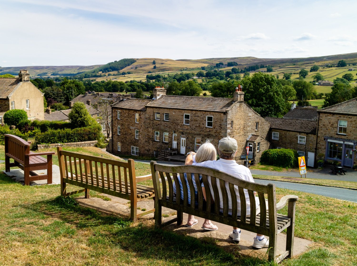 Image name elderly couple bench yorkshire the 12 image from the post Romantic Valentine's Getaways in Yorkshire: From Magical Proposals to Cosy Stays in Yorkshire.com.