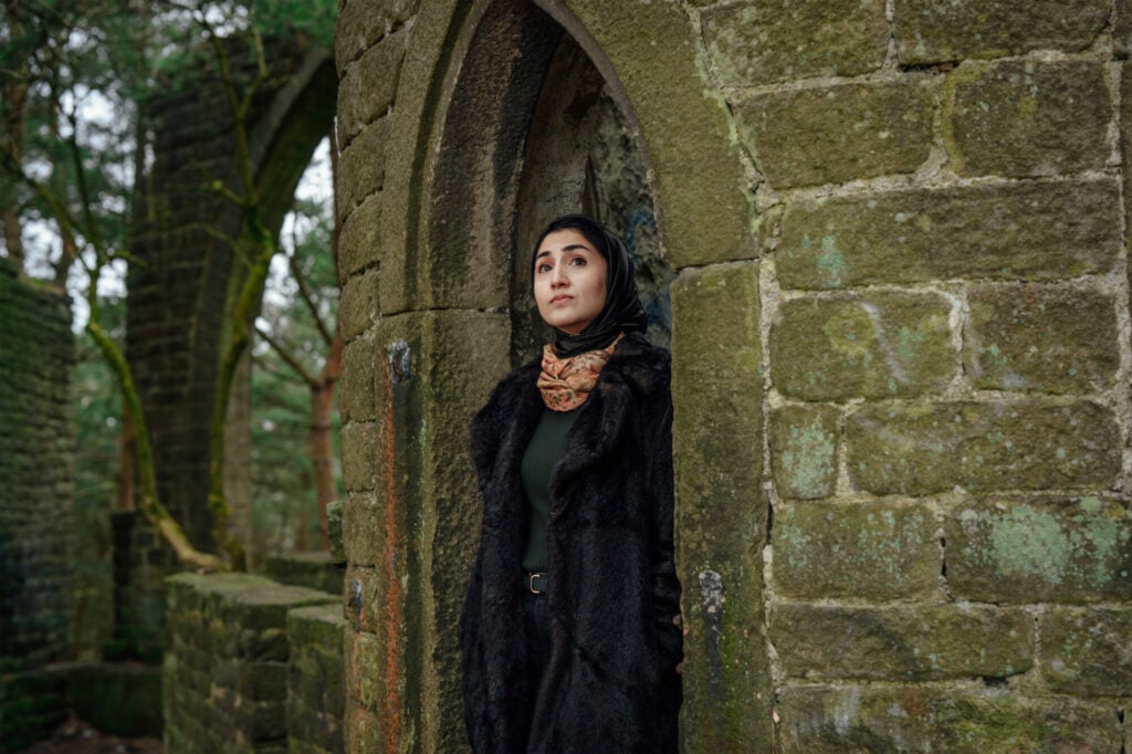 Image name Aina J Khan at Harden Grange Folly from the series Hardy and Free cCarolyn Mendelsohn photo north exhibition leeds yorkshire the 3 image from the post Photo North Festival #5 in Yorkshire.com.