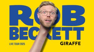 Image name Rob Beckett Giraffe at York Barbican York the 1 image from the post The Ultimate List Of Things To Do In York With Young Adults & Teenagers in Yorkshire.com.