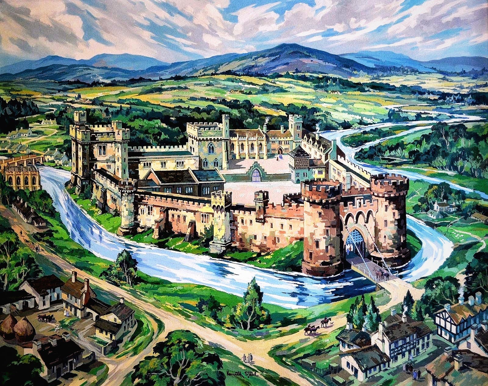 an artists representation of Sheffield Castle