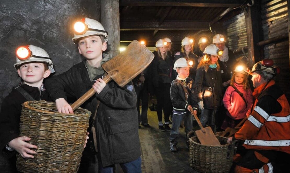 kids visiting the National Coal Mining Museum