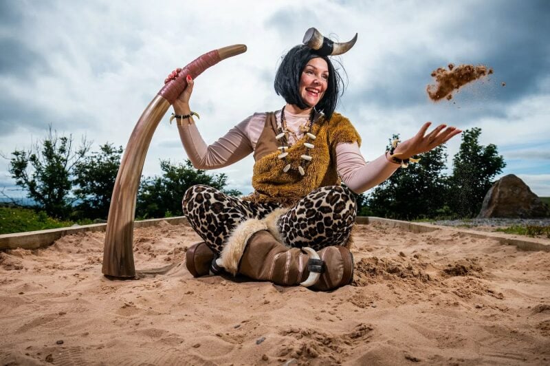 Stump Cross Caverns Visitor Attraction image 6 Image name Cavewoman Fossil Dig 1 the 6 image from the post Stump Cross Caverns in Yorkshire.com.