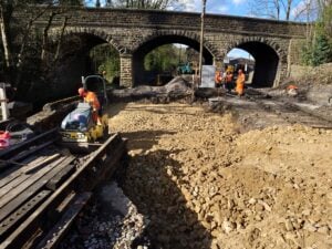 building the railway bridge