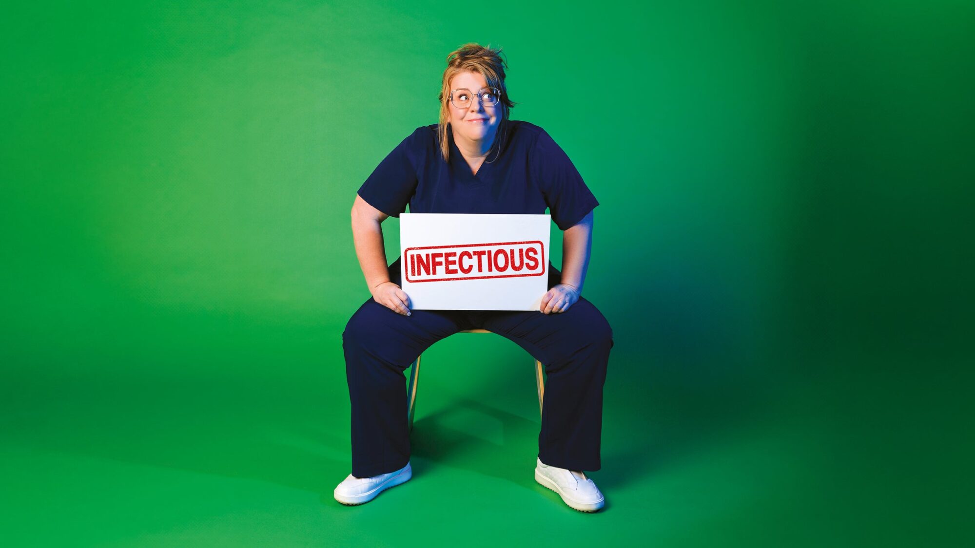Image name Nurse Georgie Carroll Infectious at Lawrence Batley Theatre Huddersfield the 21 image from the post Georgie Carroll: Infectious at City Varieties Music Hall, Leeds in Yorkshire.com.
