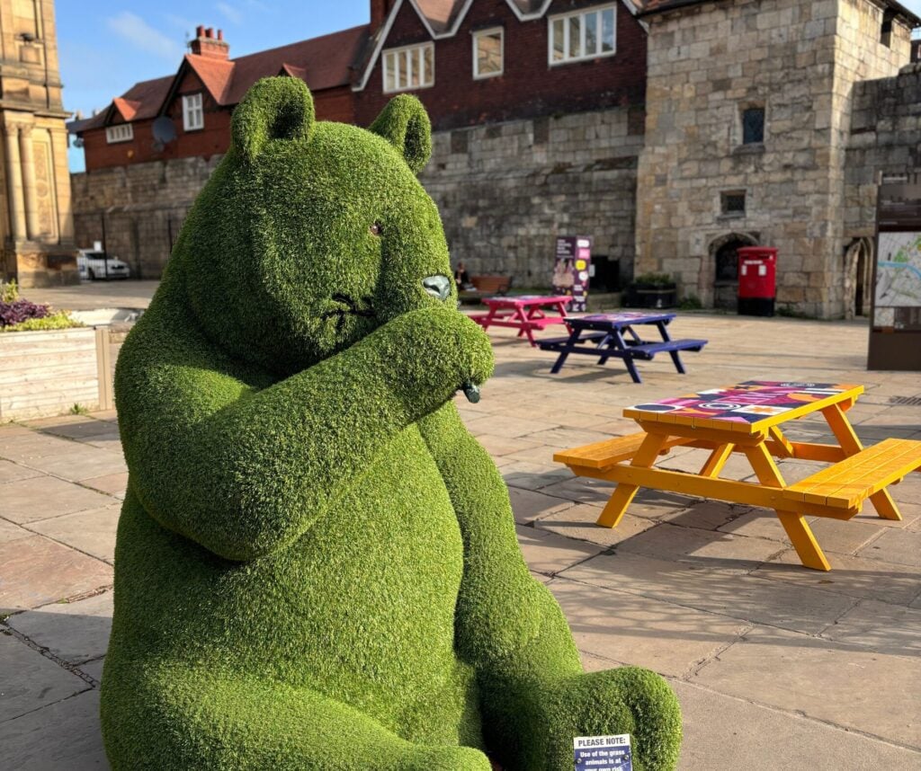 Where To Find York’s Summer Seating, Grass Animals, And Tommy Treebark's Wild Adventure Post image 1 Image name 1 1 the 1 image from the post Where To Find York’s Summer Seating, Grass Animals, And Tommy Treebark's Wild Adventure in Yorkshire.com.